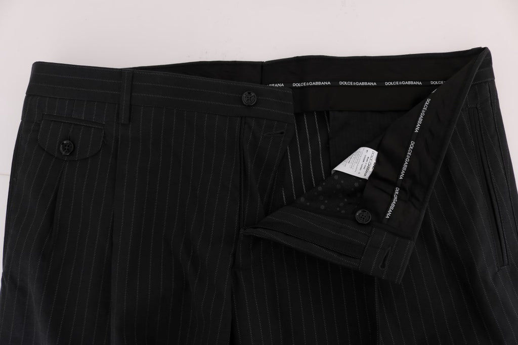 Blue Striped Cotton Dress Formal Pants