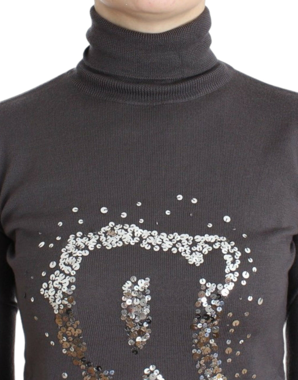 Brown turtleneck cotton sweater