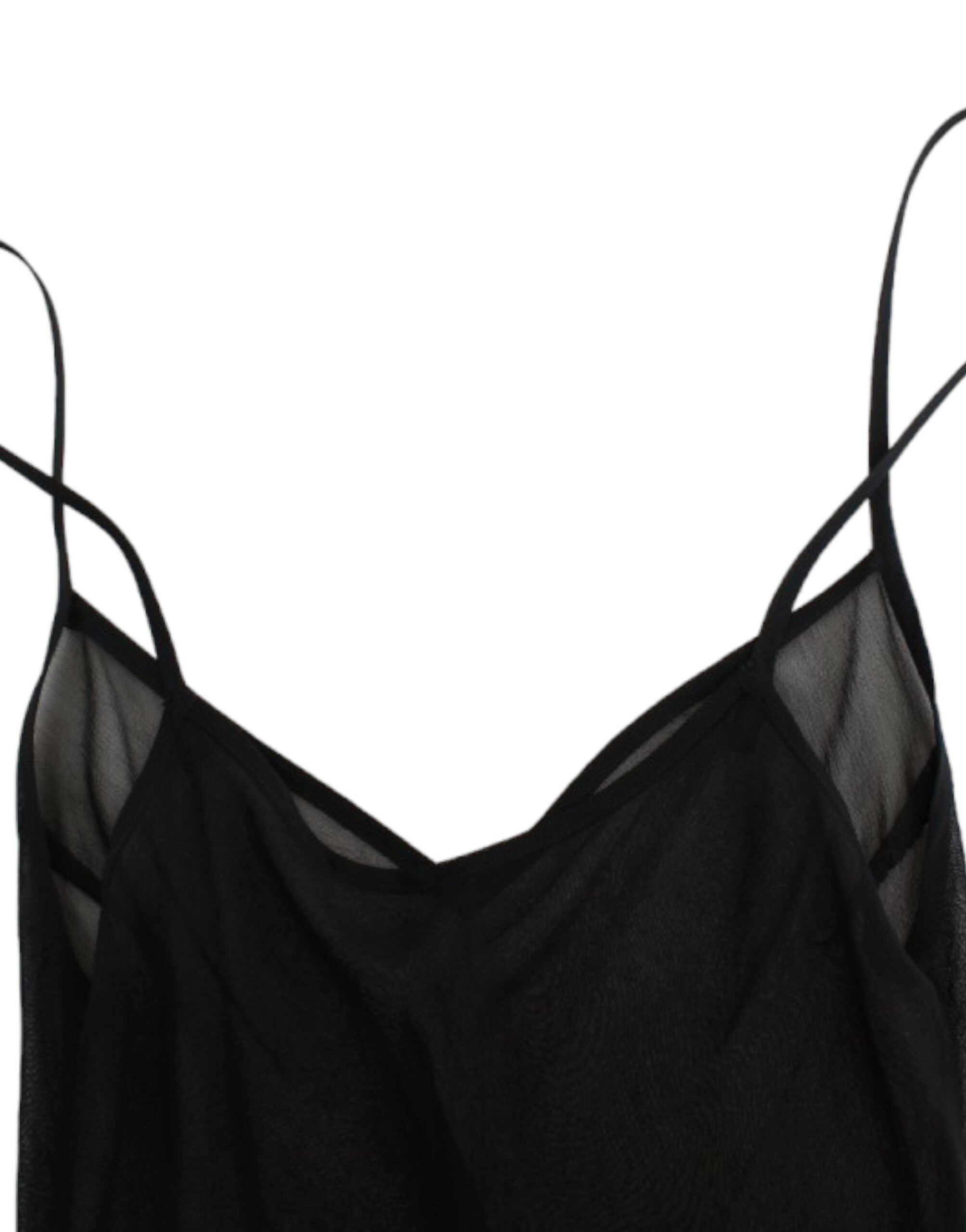 Black long sleeve silk dress