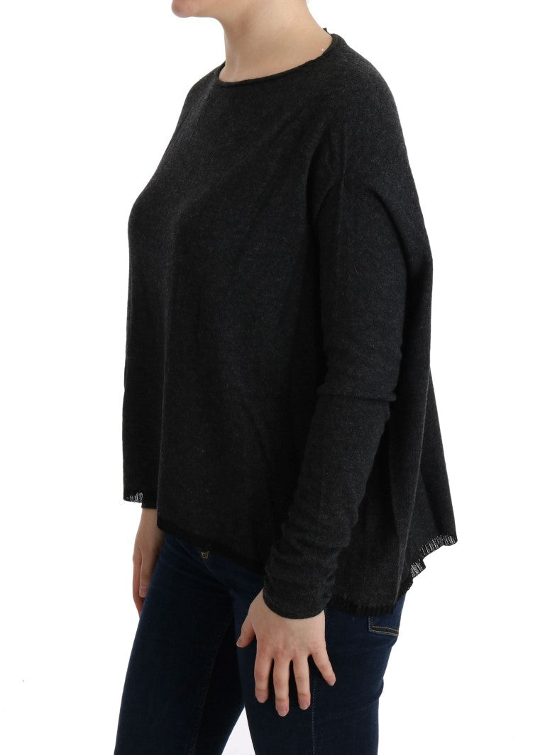 Gray Viscose Knitted Sweater