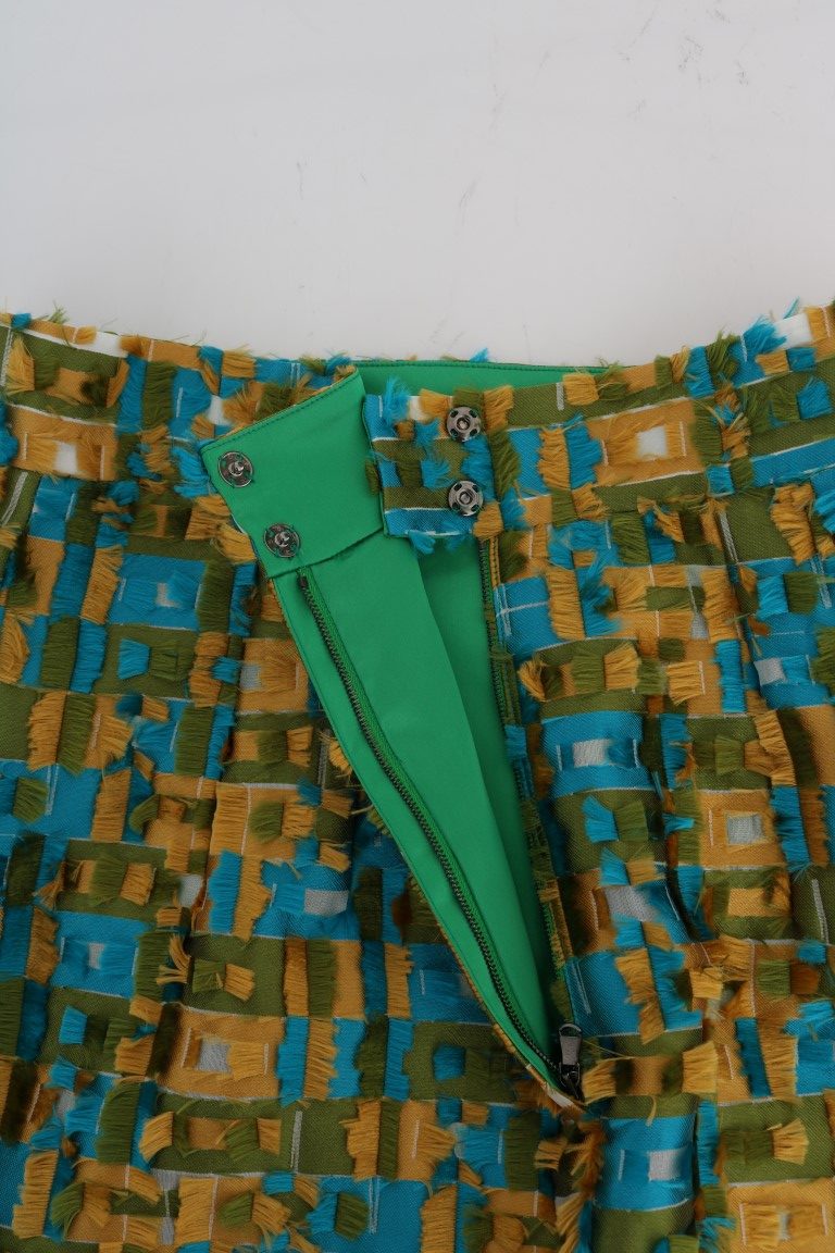 Multicolor Jacquard Straight Pencil Skirt