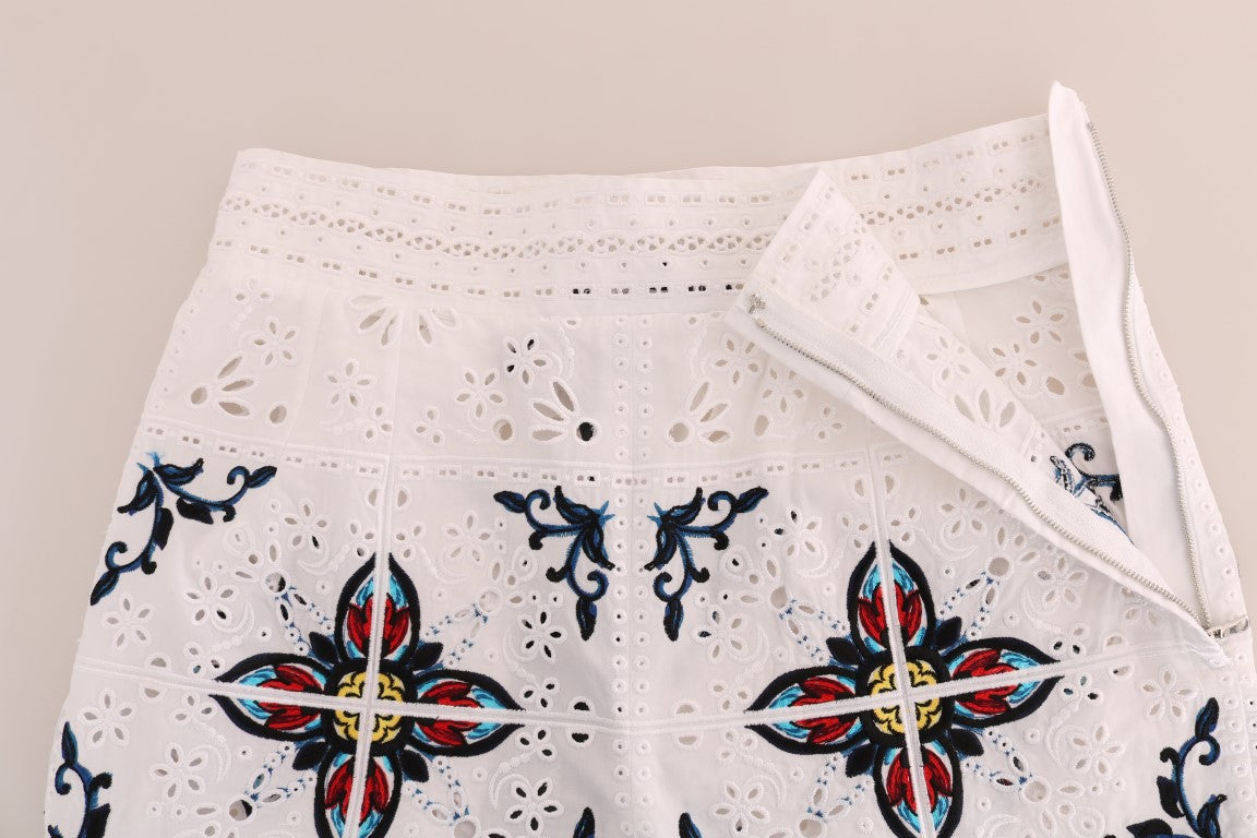 Mulicolor Majolica Cutout Capri Pants