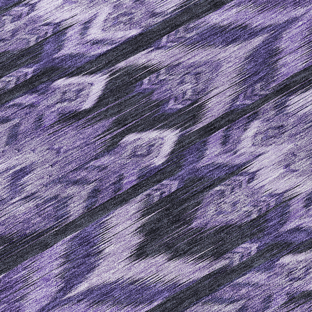 8' Purple Lavender And Plum Round Southwestern Washable Indoor Outdoor Area Rug